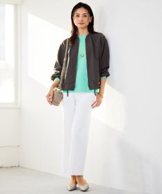 自由区 【接触冷感・UVカット・吸水速乾・洗える】シェルタリングオックスストレート パンツ