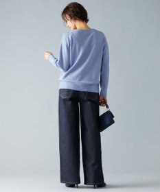 自由区 L 【洗える】ピュアカシミヤフリルディティール ニット