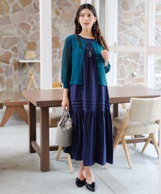 Tiaclasse 【洗える】メッシュ編みスリーブカーディガン