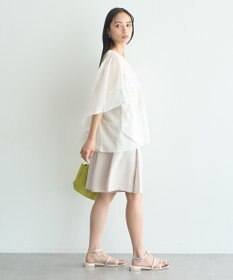 earth music&ecology 【WEB・一部店舗限定】【綿100％】レース＆ピンタックポンチョ