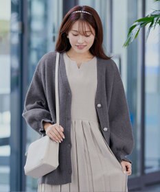 Tiaclasse 【洗える】袖先フリルミドル丈カーディガン