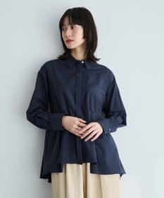 YECCA VECCA ペプラムギャザーシャツ