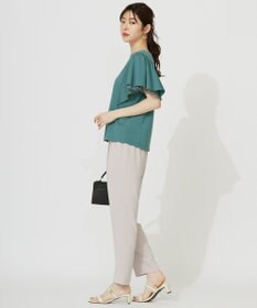 ANY SIS L 【接触冷感・UVケア】着映えフリルスリーブ カットソー