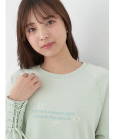 earth music&ecology 袖レースアップウラケプルオーバー