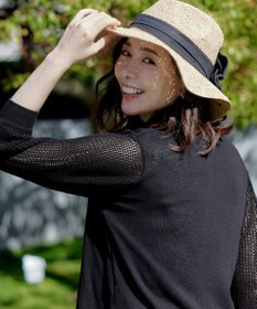 Tiaclasse 【洗える】メッシュ編みスリーブカーディガン