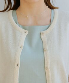 Tiaclasse 【洗える】メッシュ編みスリーブカーディガン