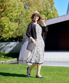 Tiaclasse 【洗える】メッシュ編みスリーブカーディガン