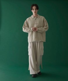 WEGO フェイクスウェードハーフZIPシャツ（LS）