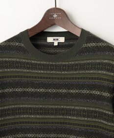 JOSEPH ABBOUD 【イタリア糸使用/洗える】フェアアエルクルーネック ニット