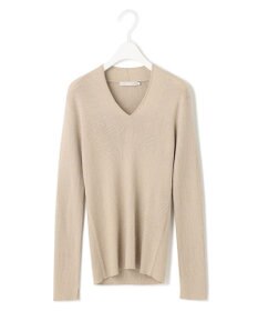 ICB 【洗える】エクストラファインメリノリブ Vネックニット