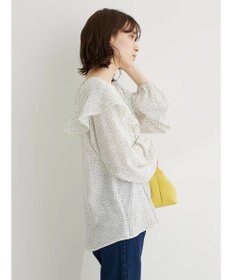 Green Parks 柄アソートラッフル衿ブラウス