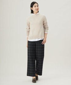 J.PRESS LADIES 【洗える】チェルビックチェック セミワイド パンツ