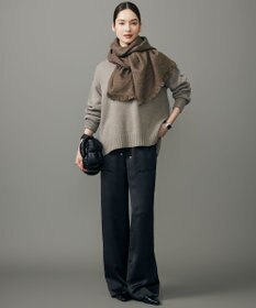 自由区 ウールカシミヤブレンドスパンコールハイネック ニット