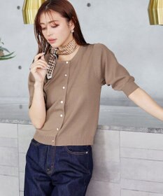 Tiaclasse  【洗える】ハーフスリーブサマーニットカーディガン