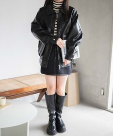 WEGO エイジドFレザーブルゾン