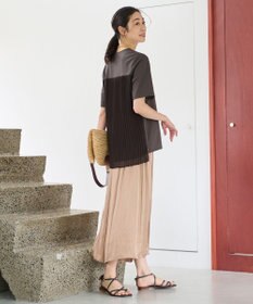 自由区 【ウエストゴム・長さ調整可・洗える・XSサイズあり】ビンテージサテン ガウチョパンツ