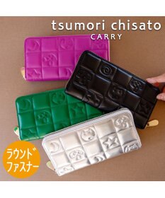 tsumori chisato CARRY ネコキルティング ラウンドファスナー長財布