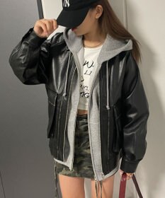 WEGO エイジドFレザーブルゾン