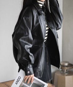 WEGO エイジドFレザーブルゾン