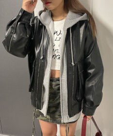 WEGO エイジドFレザーブルゾン