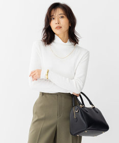 23区 S オーガニックコットンリブ タートルネック カットソー