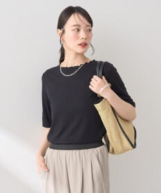 earth music&ecology リブメローショートスリーブプルオーバー