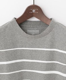 JOSEPH ABBOUD MOUNTAIN 【SPACE／UNISEX】スラブプレーティングボーダープリント Tシャツ