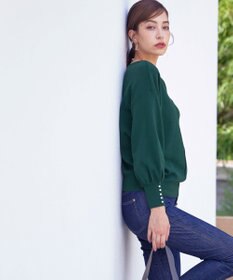 Tiaclasse 【洗える】2WAYパール釦ニットトップス