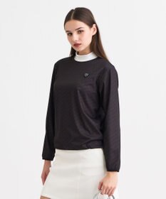 23区GOLF 【WOMEN】エアリージャージストレッチプルオーバー フェイクレイヤード ブラック系5