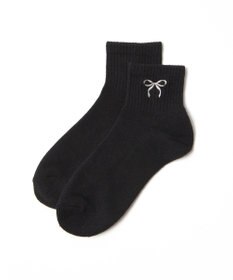 WEGO リボン刺繍アンクルパイルソックス