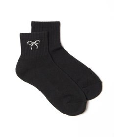 WEGO リボン刺繍アンクルパイルソックス