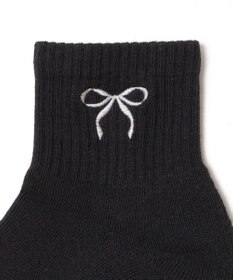 WEGO リボン刺繍アンクルパイルソックス