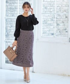 Tiaclasse 【洗える】2WAYパール釦ニットトップス