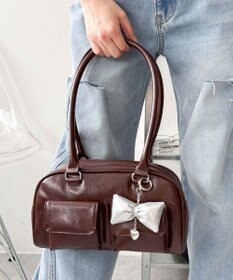 WEGO チャーム付きボストンバッグ