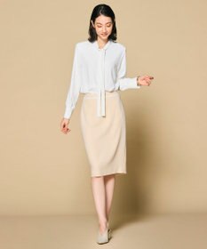 BEIGE， 【洗える・L-size】EVA / ボウタイロングスリーブブラウス