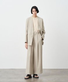 ATON LINEN OXFORD | ノーカラージャケット