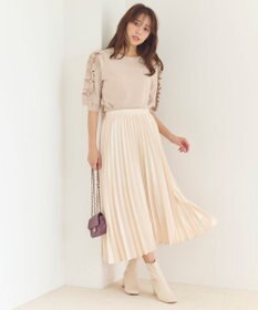 Feroux 【洗える】フリルスリーブニット