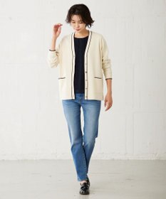 J.PRESS LADIES 【洗える】 レーヨンストレッチフルニードル カーディガン