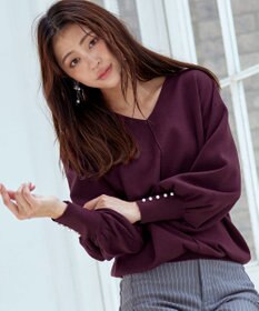 Tiaclasse 【洗える】2WAYパール釦ニットトップス