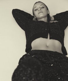 GRACE CONTINENTAL スパンコールニットカーディガン