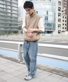 WEGO 【ユニセックス着用ITEM/SMLサイズ展開】ルーズテーパードデニムパンツ