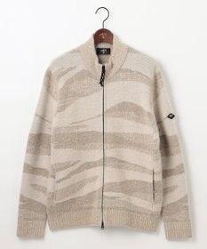 JOSEPH ABBOUD MOUNTAIN 【イタリア糸使用/軽量】ブークレーカモフラージュ  ニット ブルゾン