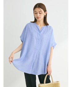 Green Parks リネンレーヨン前立てブラウス