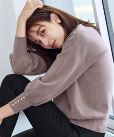 Tiaclasse 【洗える】2WAYパール釦ニットトップス