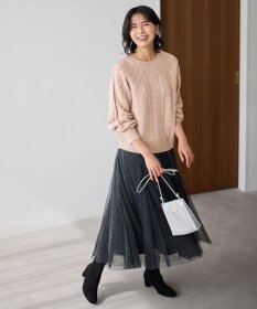 ANY 【ウエストゴム】ラメチュールキラキラスカート