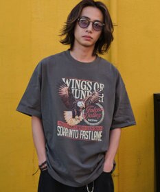 WEGO 【ユニセックス着用ITEM/SMLサイズ展開】ヴィンテージライクグラフィックT（SS）