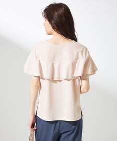 ANY SIS L 【前後着用・UVケア・洗える】2WAYジョーゼットジャージーフリル カットソー