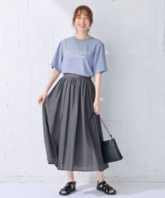 ANY 【大好評につき新色追加！/ウエストゴム】シャンブレーライクフレアスカート