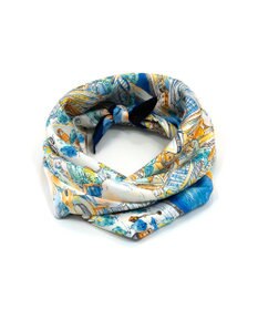 Marca 【伝統横濱スカーフ】YOKOHAMA MINATOMIRAI  大判 シルクツイル スカーフ