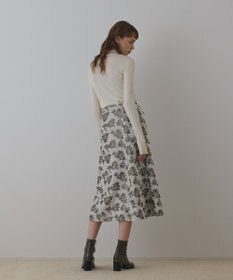 GRACE CONTINENTAL ラメフラワージャガードフレアスカート